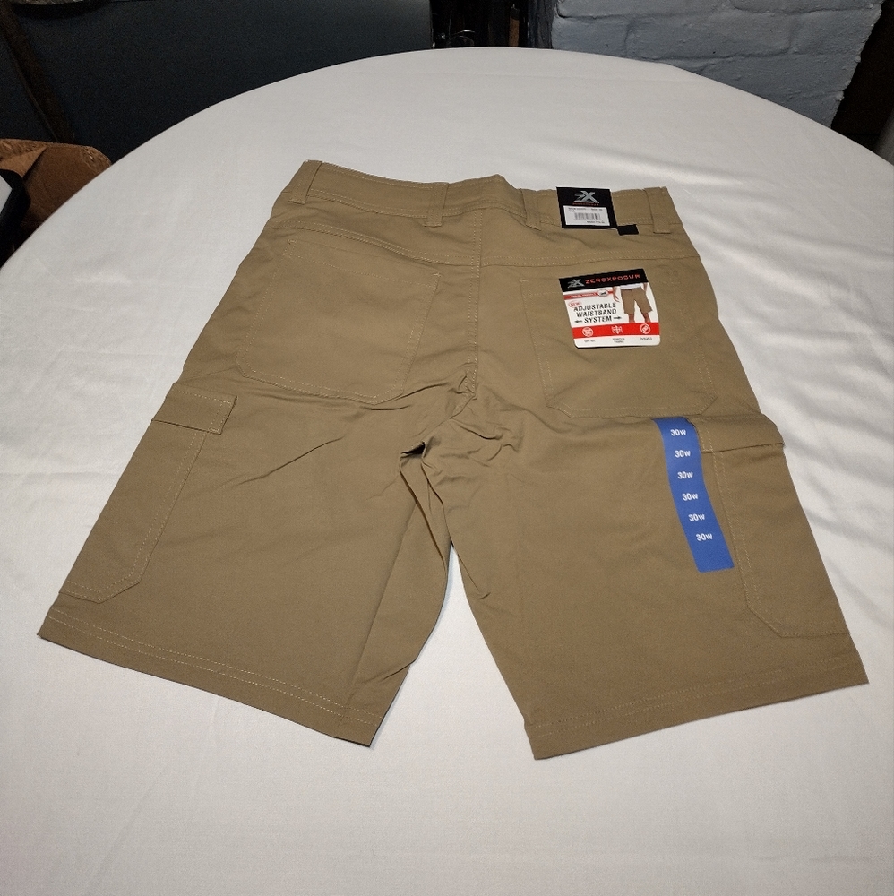 ZeroXposur Oak/Tan Ryder Belted Travel UPF50 Adjustable Waistband Shorts - Picture 12 of 14